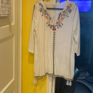 J jill beautiful embroidery top size large gorgeous,